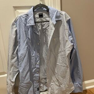 Todd Snyder Blue Striped Button-Up Shirt